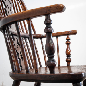 19th Century Yew Rocking Chair by J. Spencer