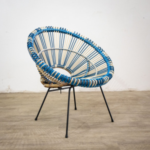 1950s Janine Abraham Basket Weave Chair
