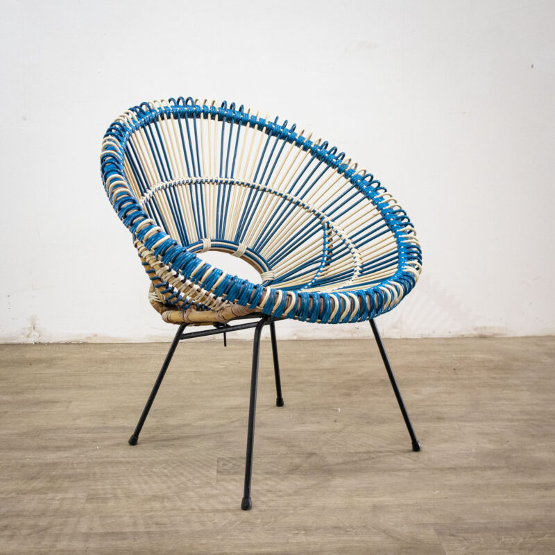 1950s Janine Abraham Basket Weave Chair
