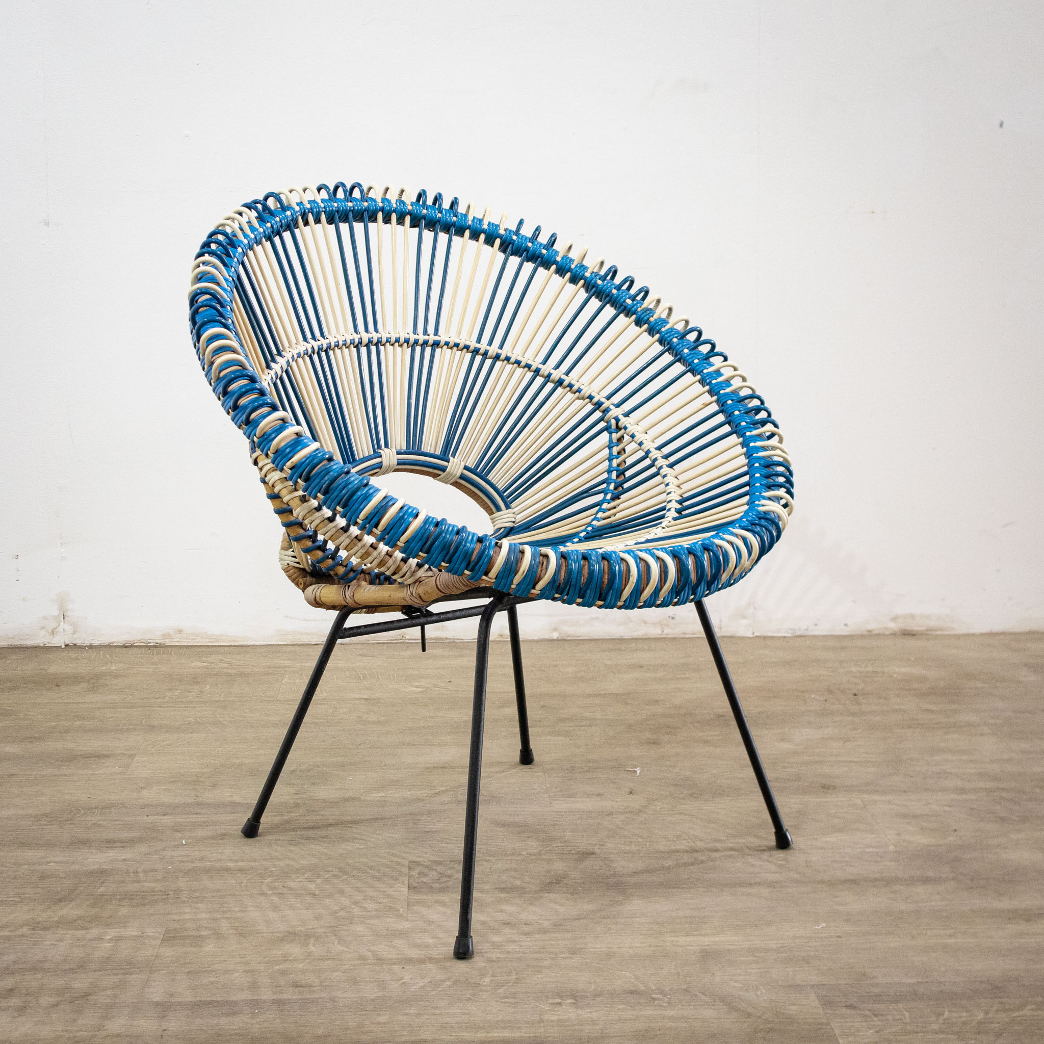 1950s Janine Abraham Basket Weave Chair