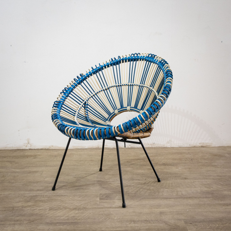 1950s Janine Abraham Basket Weave Chair - Image 4