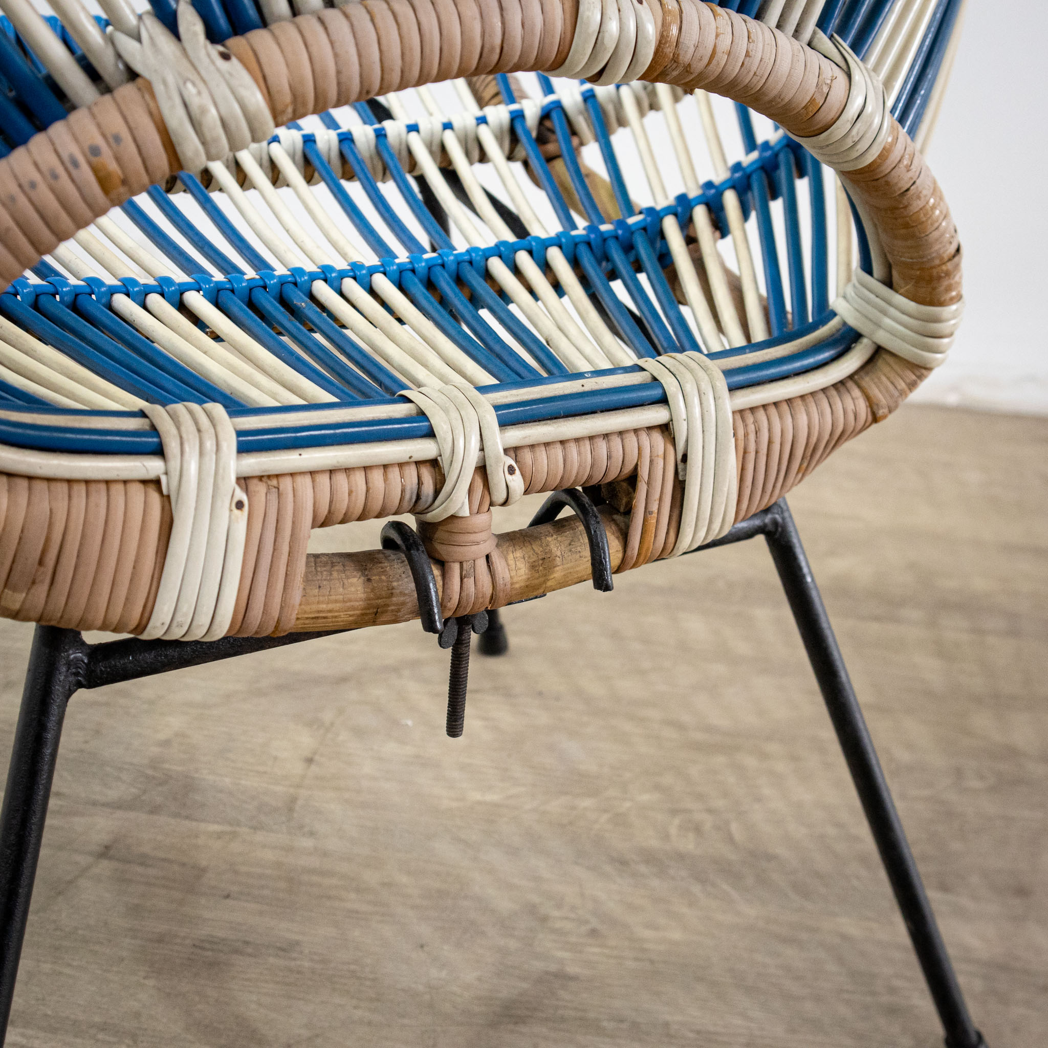 1950s Janine Abraham Basket Weave Chair