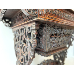 19th Century Anglo-Indian Carved Rosewood Writing Desk