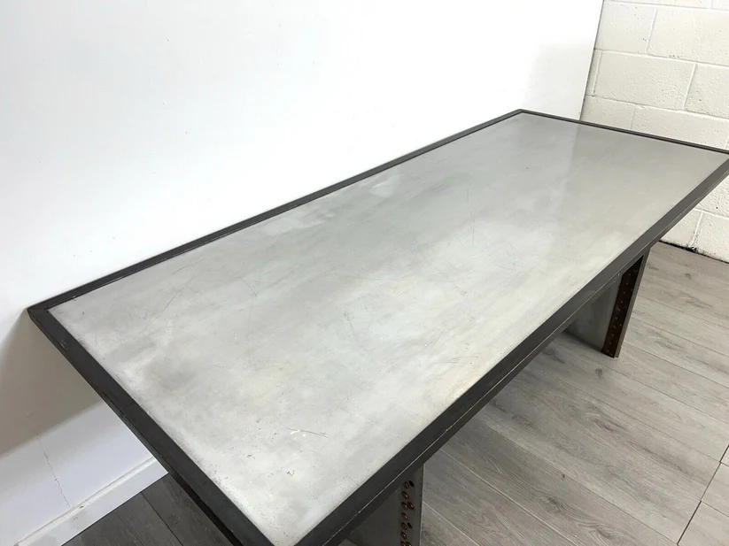 A Bespoke Industrial Aluminium and Iron Dining Table