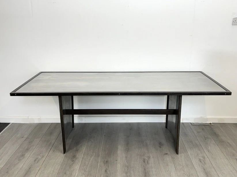 A Bespoke Industrial Aluminium and Iron Dining Table