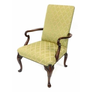 Antique Geo II Style Open Armchair Late Victorian Circa 1890