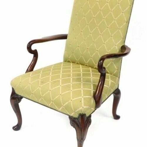 Antique Geo II Style Open Armchair Late Victorian Circa 1890