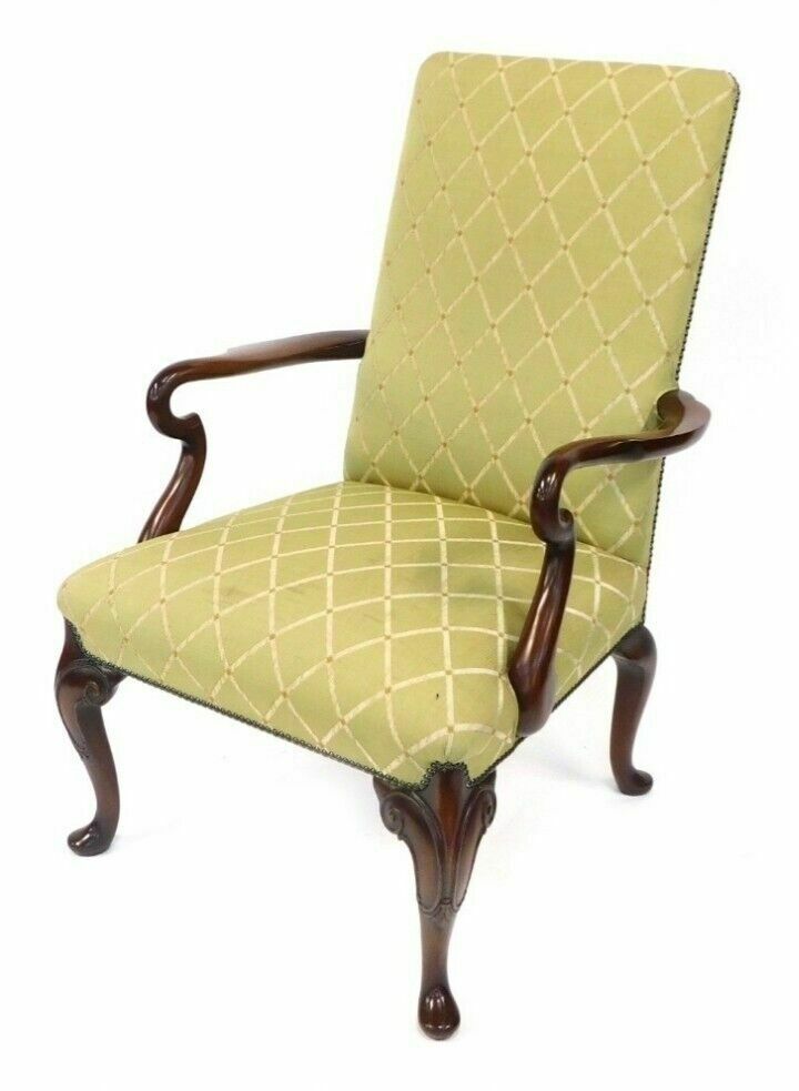 Antique Geo II Style Open Armchair Late Victorian Circa 1890