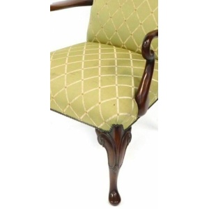 Antique Geo II Style Open Armchair Late Victorian Circa 1890