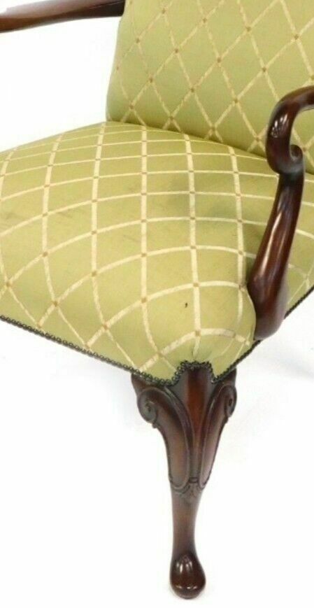 Antique Geo II Style Open Armchair Late Victorian Circa 1890
