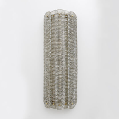 Pair of Mid-century Modern Style Italian Murano Glass Sconces "Reticello", 1990s - Image 3