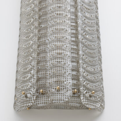 Pair of Mid-century Modern Style Italian Murano Glass Sconces "Reticello", 1990s - Image 7