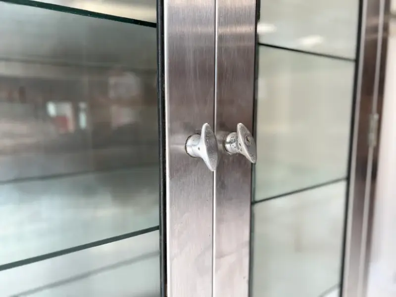 20th Century Stainless Steel & Glass Medical Cabinet