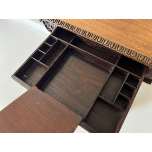 19th Century Anglo-Indian Carved Rosewood Writing Desk