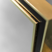 Vintage Modern 70's Brass Wall Mirror