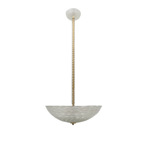 Ercole Barovier Art Deco Murano Glass Italian Pendant Chandelier Pulegoso, 30s