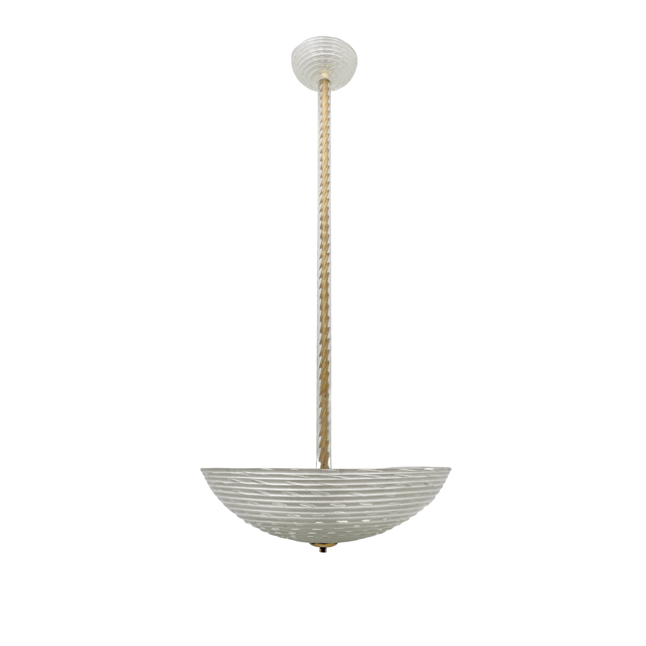 Ercole Barovier Art Deco Murano Glass Italian Pendant Chandelier Pulegoso, 30s