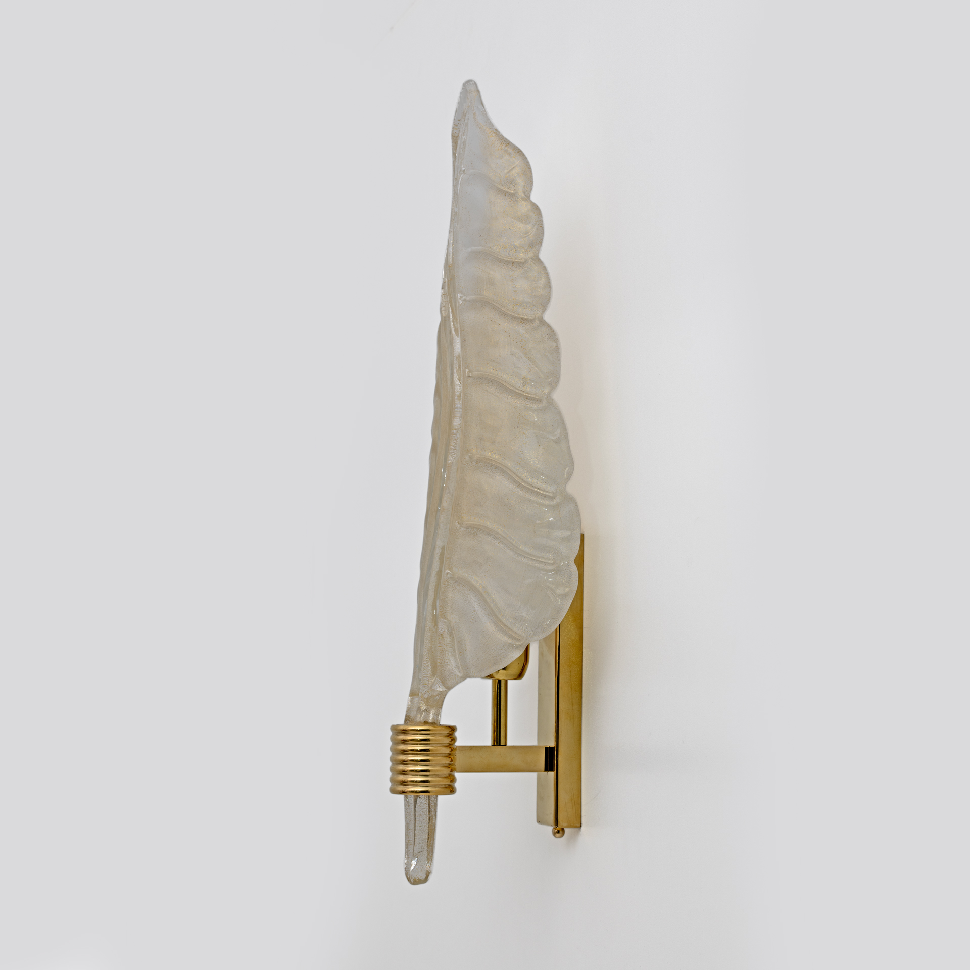 Pair of Barovier & Toso Style Mid-Century Modern Murano Glass Gold Leaf Sconces
