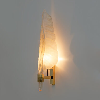 Pair of Barovier & Toso Style Mid-Century Modern Murano Glass Gold Leaf Sconces - Image 6