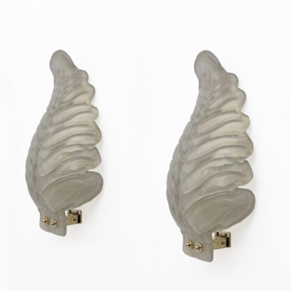 Pair of Barovier & Toso Style Mid-Century Modern Murano Glass Gold Leaf Sconces - Image 2
