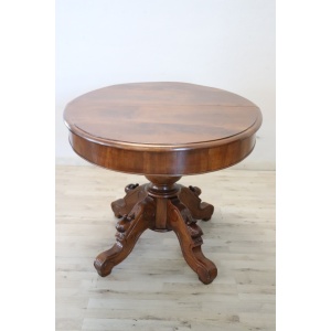 Oval Walnut Extendable Dining Table, 19th Century