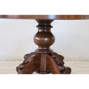 Oval Walnut Extendable Dining Table, 19th Century