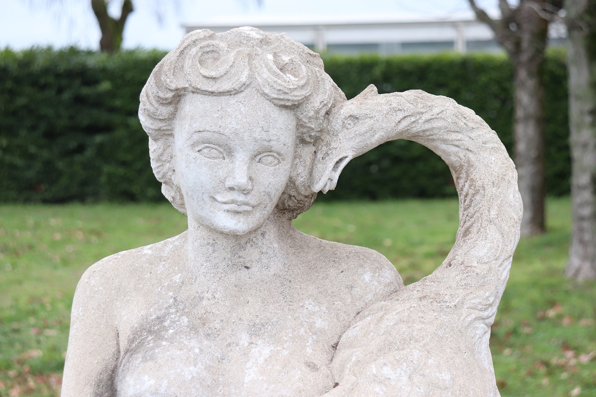 Early 20th Century Leda and the Swan Garden Statue