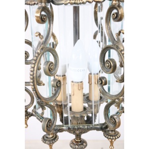 Vintage Bronze and Glass Lantern, 1980s