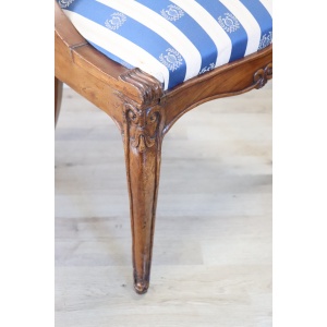 Dining Chairs in Carved Walnut, Early 19th Century, Set of 4