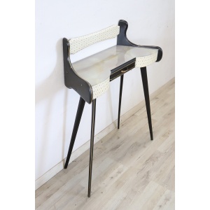 Console Table in Wood and Glass Top, 1950s