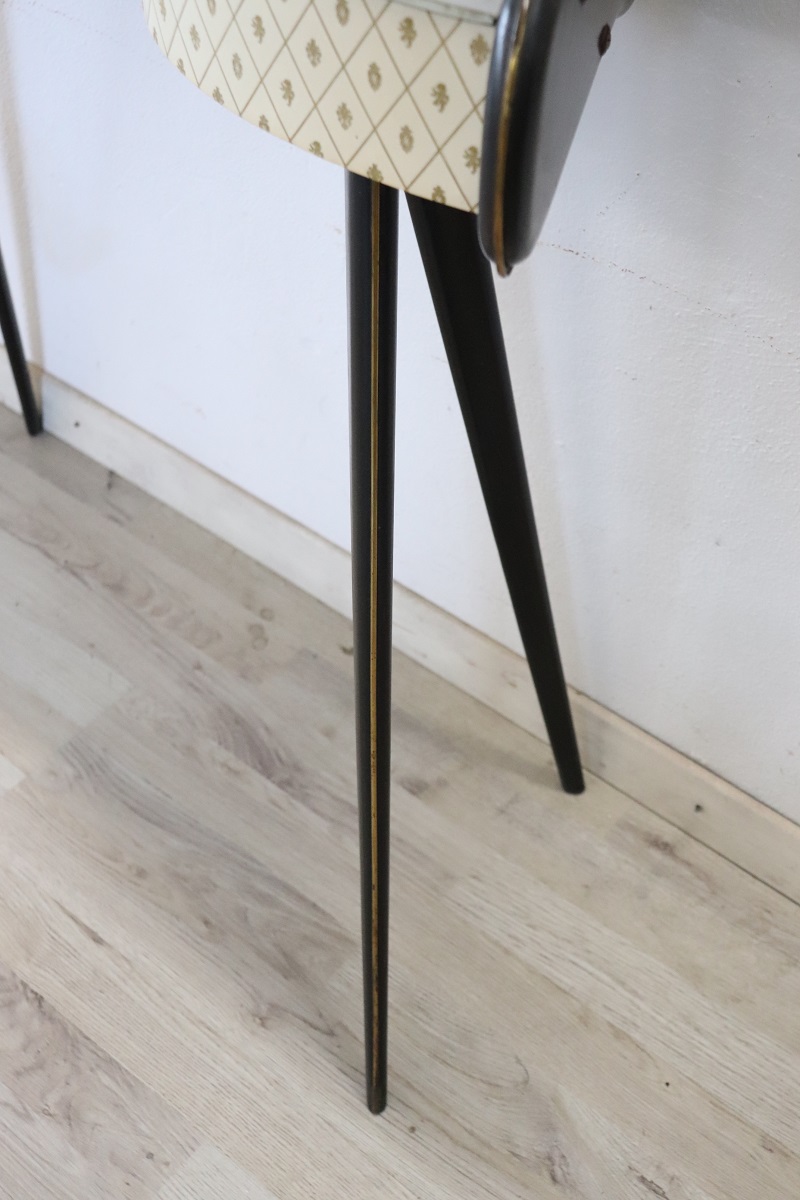 Console Table in Wood and Glass Top, 1950s