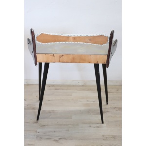 Console Table in Wood and Glass Top, 1950s