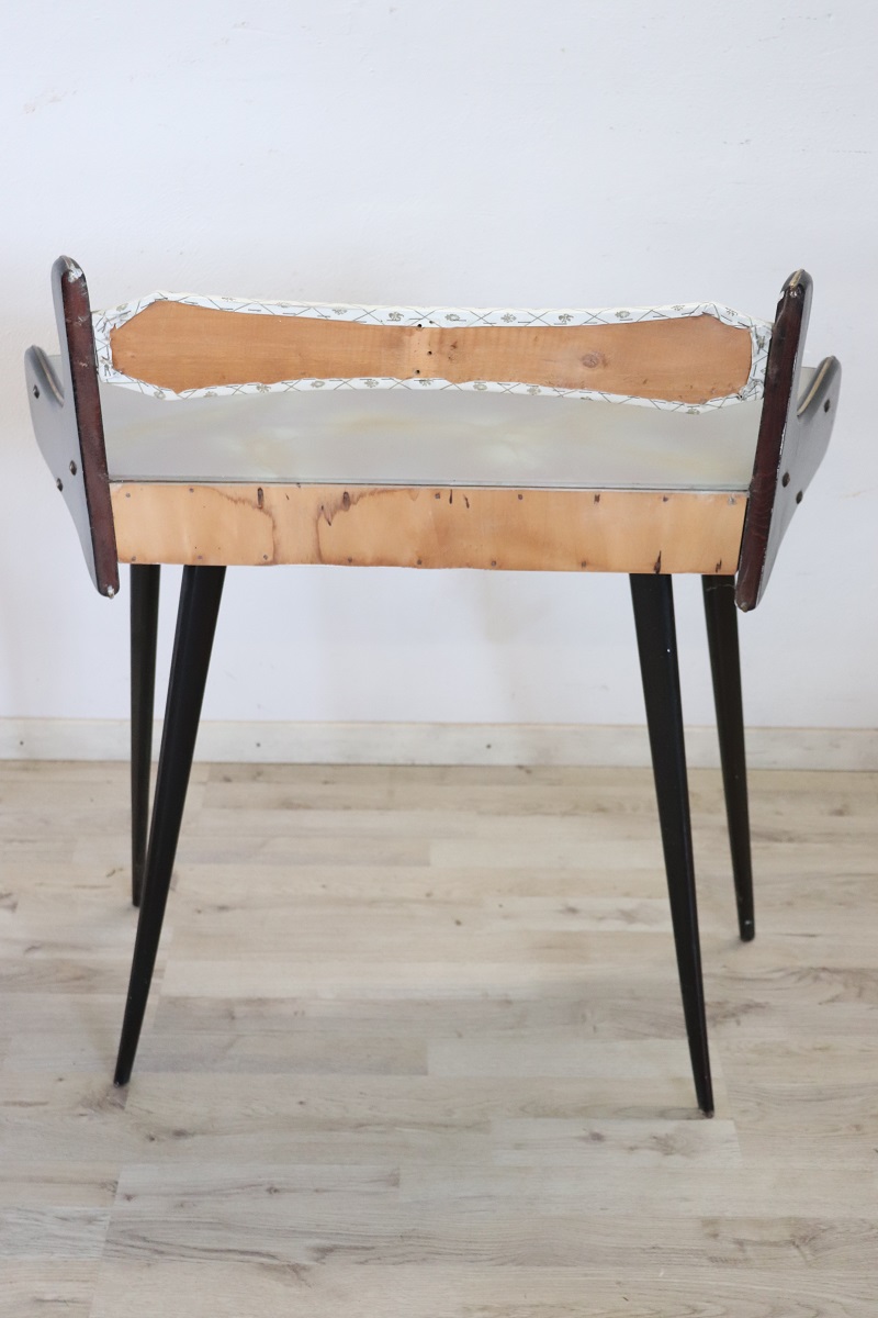 Console Table in Wood and Glass Top, 1950s
