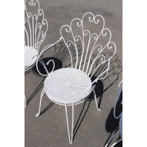 Garden Set in White Iron with Table and Armchairs, 1970s