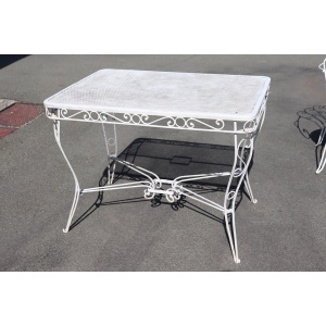 Garden Set in White Iron with Table and Armchairs, 1970s