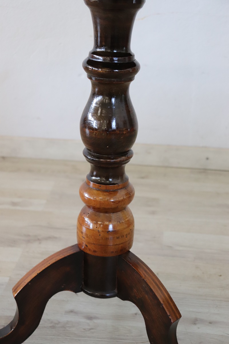 Mid 19th Century Inlay Walnut Tripod Table