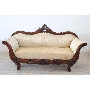 Mid 19th Century Carved Walnut Sofa