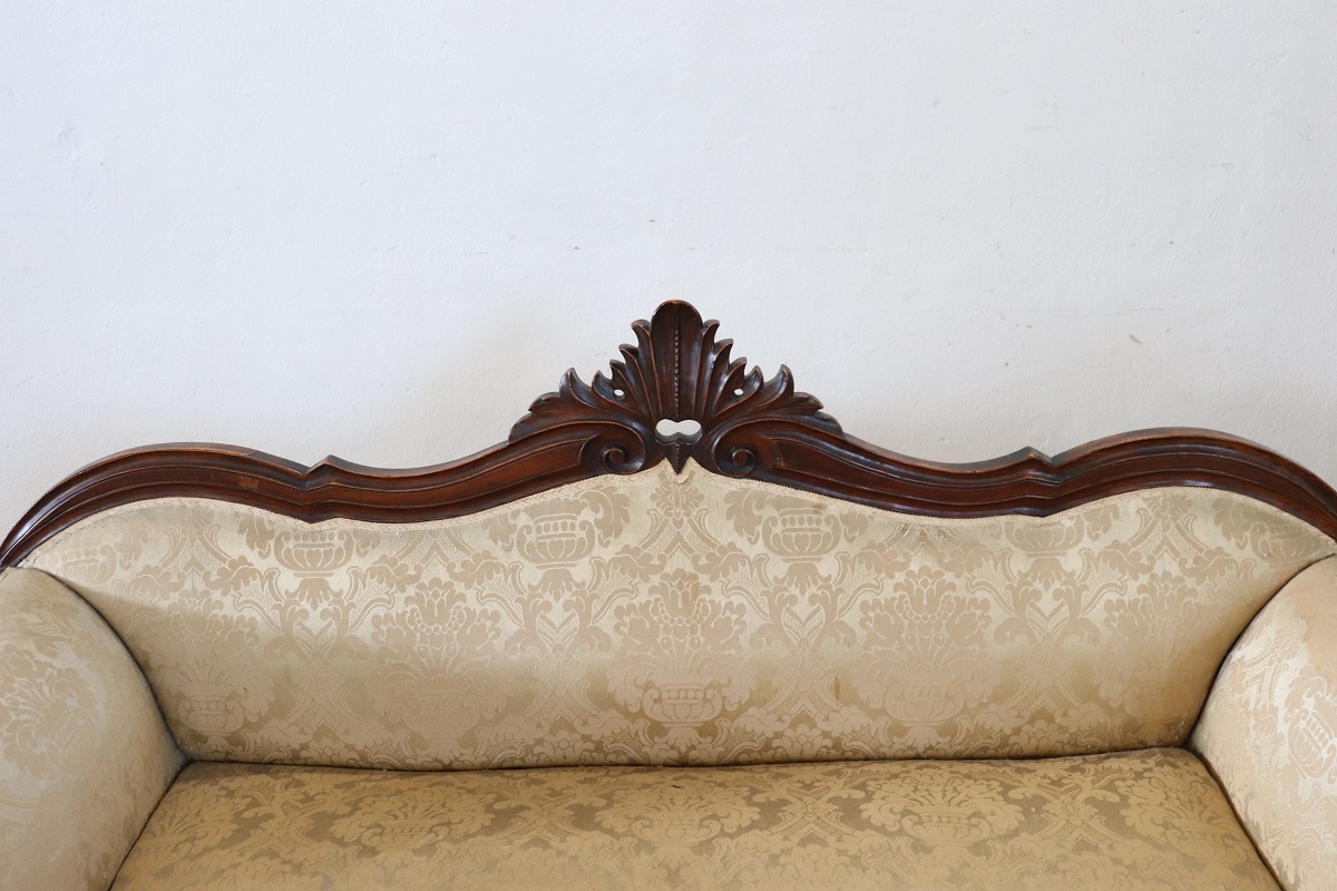 Mid 19th Century Carved Walnut Sofa