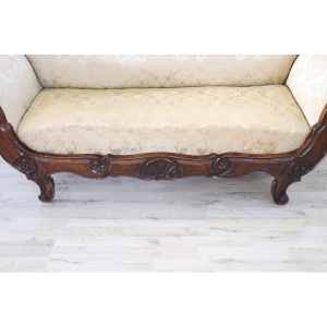 Mid 19th Century Carved Walnut Sofa