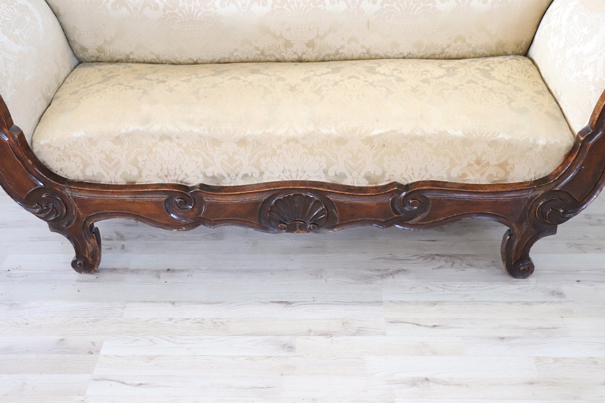 Mid 19th Century Carved Walnut Sofa