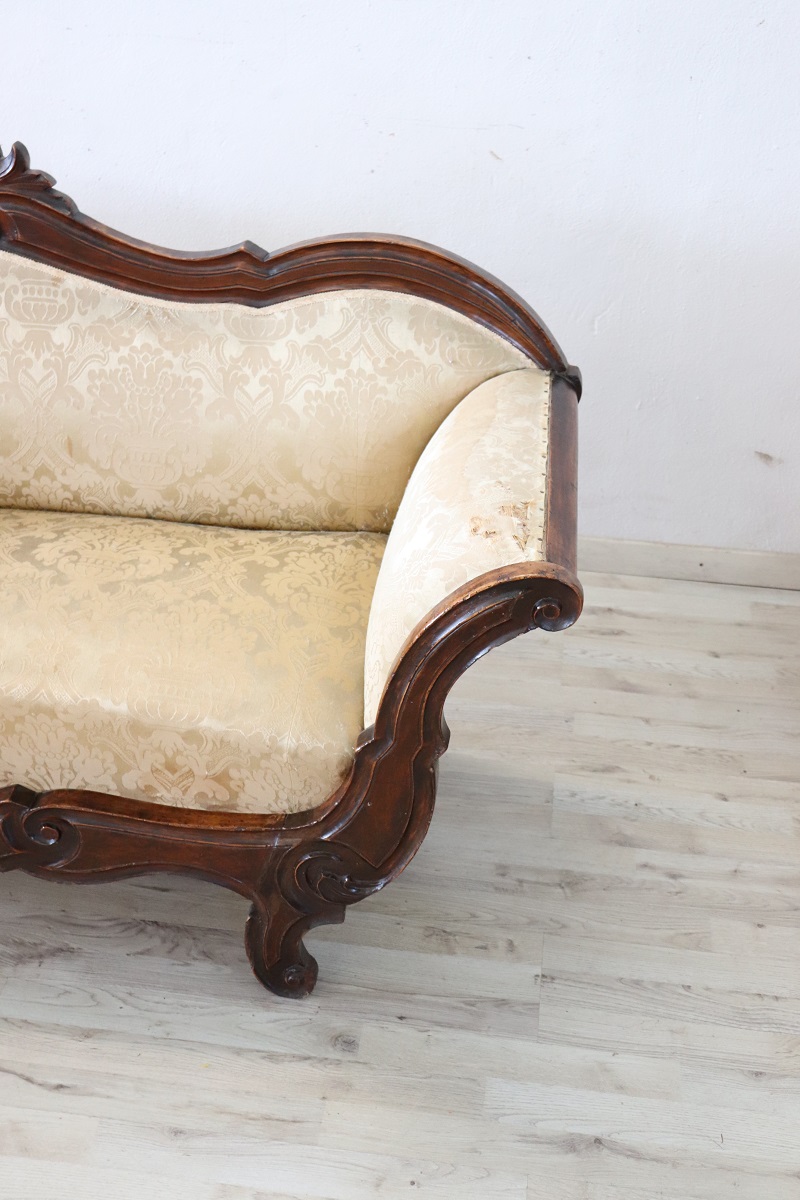 Mid 19th Century Carved Walnut Sofa