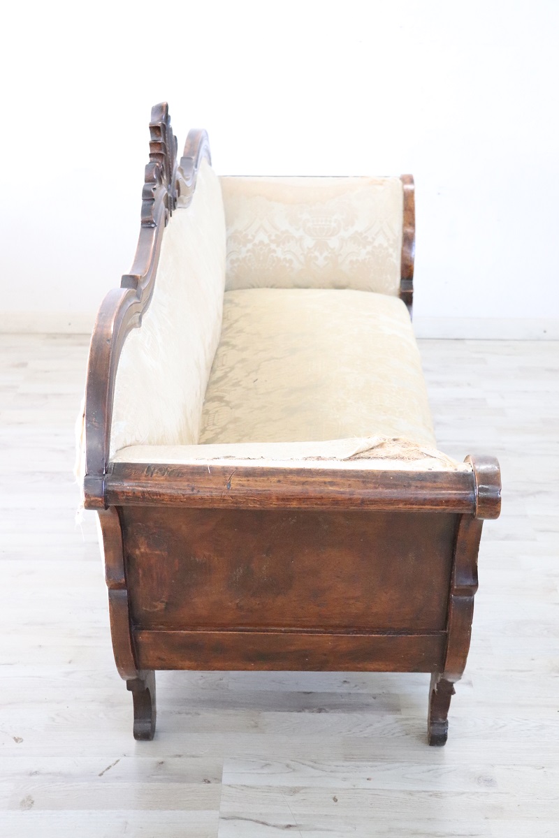 Mid 19th Century Carved Walnut Sofa