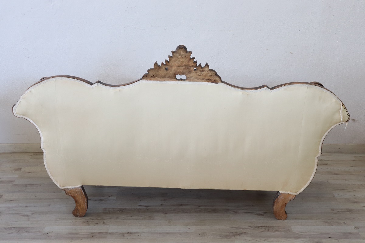 Mid 19th Century Carved Walnut Sofa
