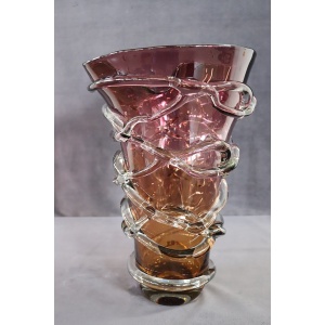 Large Italian Vase in Murano Art Glass, 1980s
