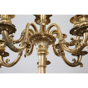 Antique Gilt Bronze Candelabras with 11 Lights, Late 19th Century, Set of 2