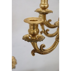 Antique Gilt Bronze Candelabras with 11 Lights, Late 19th Century, Set of 2
