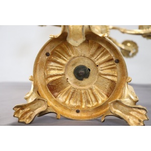 Antique Gilt Bronze Candelabras with 11 Lights, Late 19th Century, Set of 2