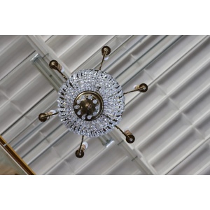 Gilded Bronze And Crystal Antique Chandelier With 10 Bulbs, Late 19th Century
