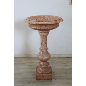 Hand Carved Stone Tub Holy Water Font, Early 20th Century