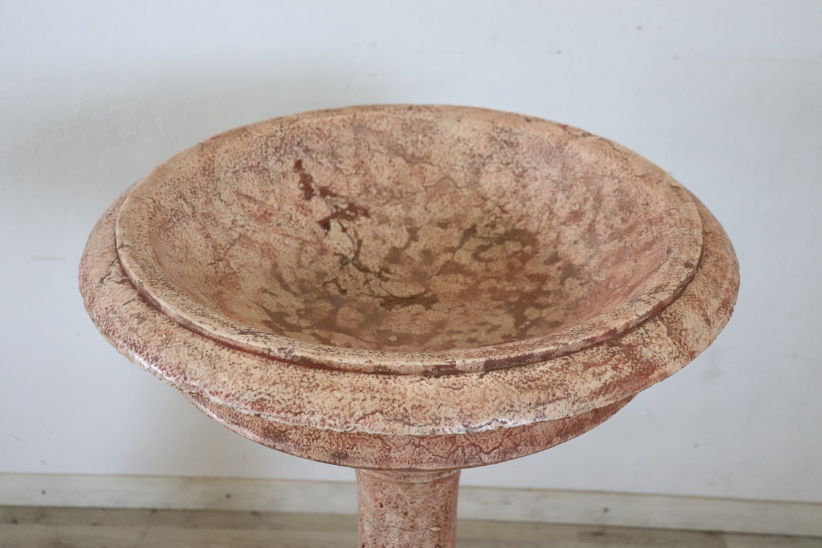 Hand Carved Stone Tub Holy Water Font, Early 20th Century